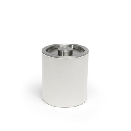 FOH RIB063WHL21 2qt Round London Ice Bucket White With Brushed Stainless Lid