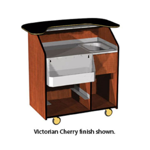 Geneva 68400 Portable Bar 44-1/4"W X 33"D X 43-1/2"H Wood Laminate Construction With Stainless Steel Shelf