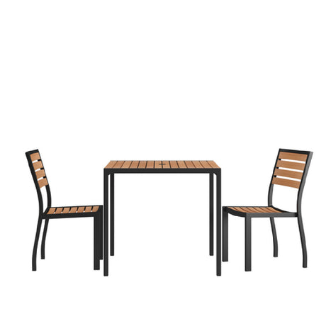 Flash Furniture XU-DG-810060362-GG Patio Dining Table Set Includes (1) 35"W Square Table