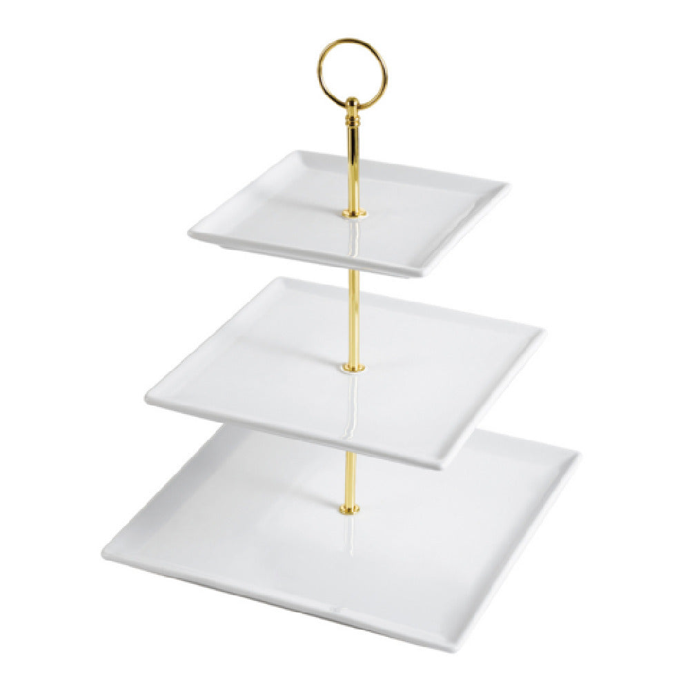 CAC China PTE-SQ3 Catering Collection Serving Tray 3-tier Includes: (1) 10"L X 10"W Base Tier