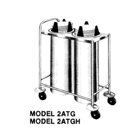 Piper Products 2ATGH75 - Heated Dish Dispenser, Open Tubular Frame, Mobile Design