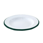 PacknWood 294ENASV18 - Plate, 7.1" Dia., White With Green Rim