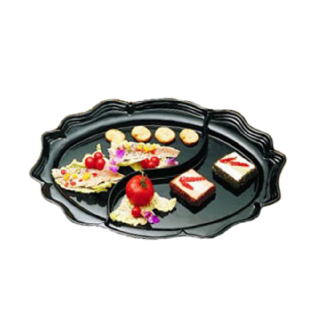 Bon Chef 2030D Queen Anne Divided Platter 18-3/4" X 24" Aluminum With Pewter-Glo Finish