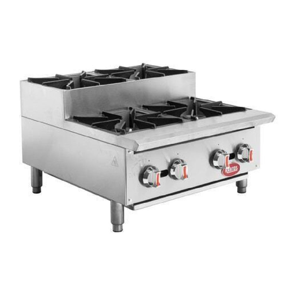 Hubert 185860 - Kratos® Gas Step-Up Countertop Range, 24"W X 30"D X 13 1/2"H, (4) Burners