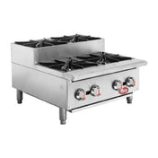 Hubert 185860 - Kratos® Gas Step-Up Countertop Range, 24"W X 30"D X 13 1/2"H, (4) Burners