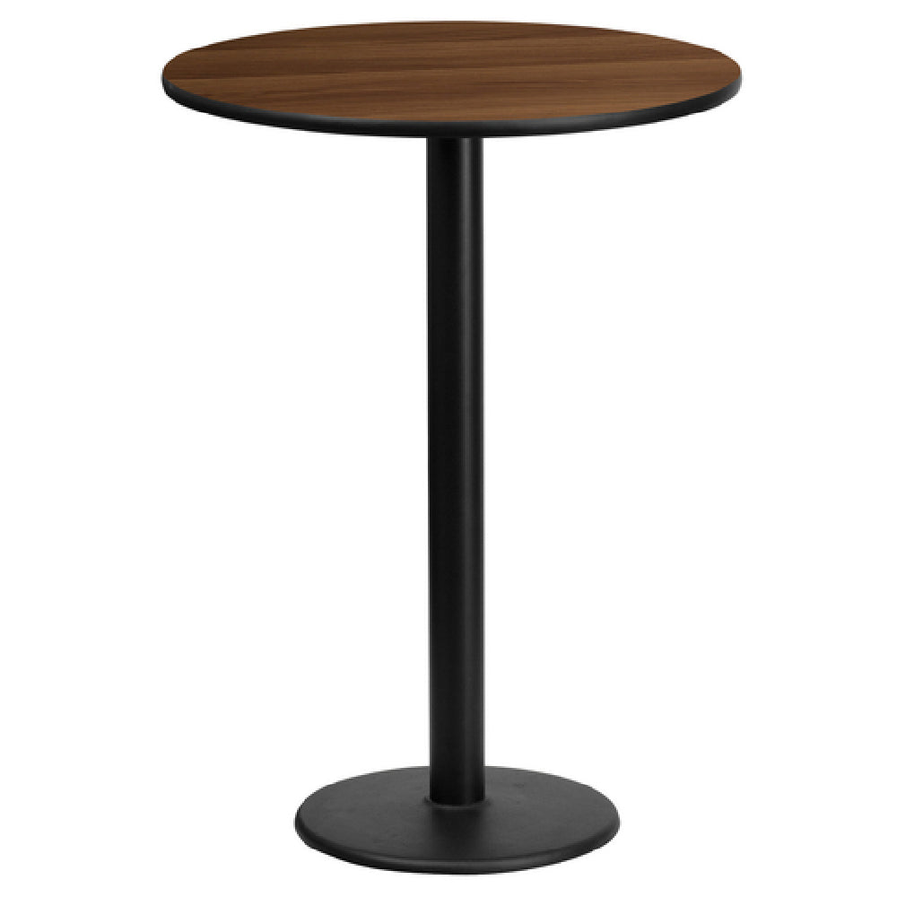 Flash Furniture XU-RD-24-WALTB-TR18B-GG Table 24" Dia. X 43-1/8"H Bar Height