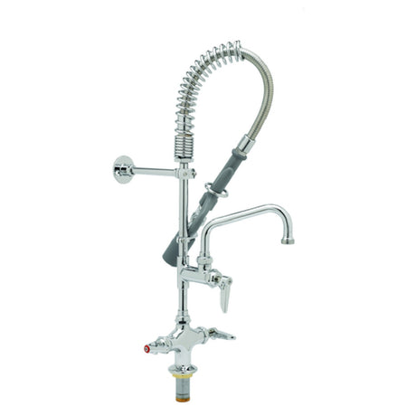 T&S Brass MPY-2DLV-08 Mini Pre-Rinse Unit Single Hole Deck Base Faucet Compact Spring & Flex Hose