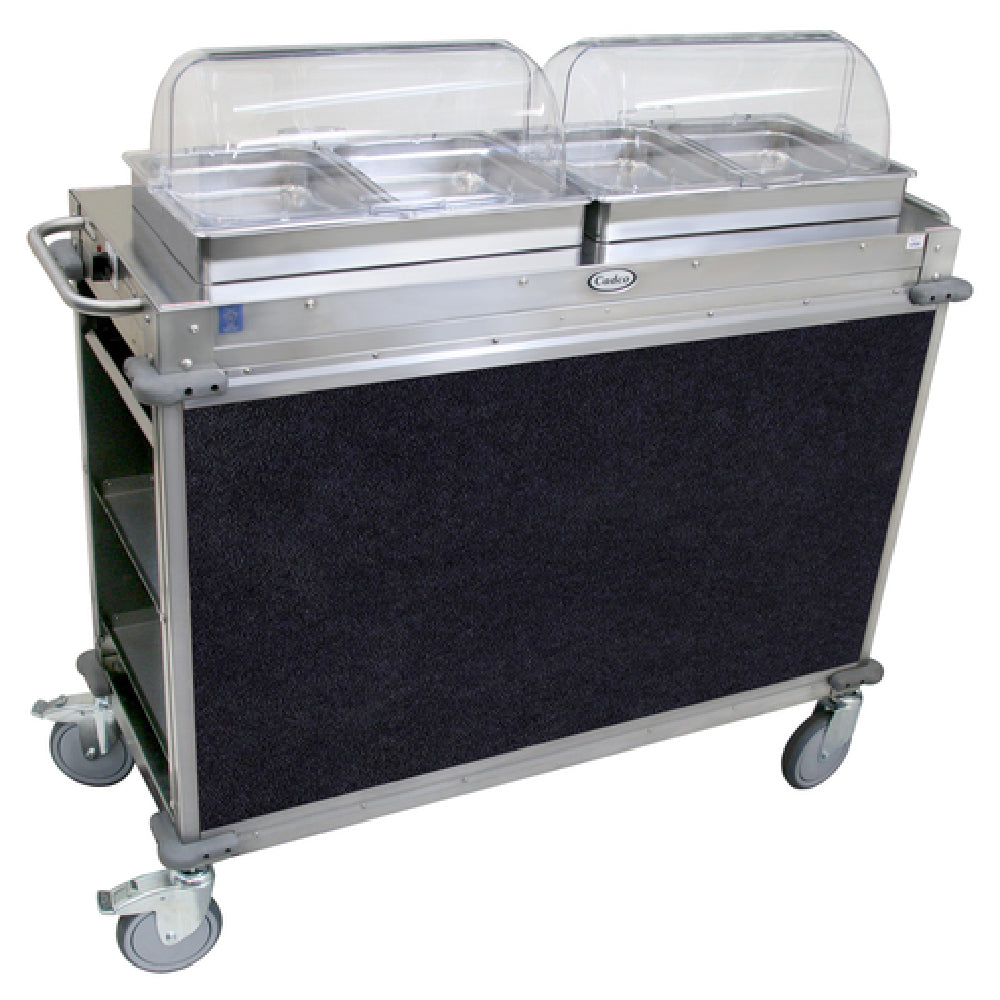 Cadco CBC-HH-L4 MobileServ® Junior Mobile Hot Buffet Cart (2) Hot Full Size Buffet Servers