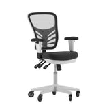 Flash Furniture HL-0001-WH-BK-RLB-GG Nicholas Swivel Task Chair 37" To 44-1/4" Adjustable Height