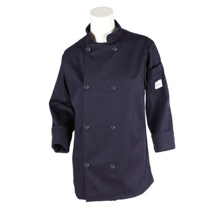 Mercer Culinary M60020NBXXS Millennia® Women's Chef Jacket (8) Traditional Buttons Shoulder Pocket