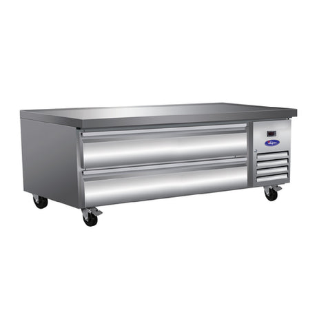Valpro VPCB-62C - Refrigerated Chef Base With Marine Edge Top, 62″, Features Two Full-extension Telescoping Cartridge Drawers With 6″ Pan Capacity (top And Bottom)