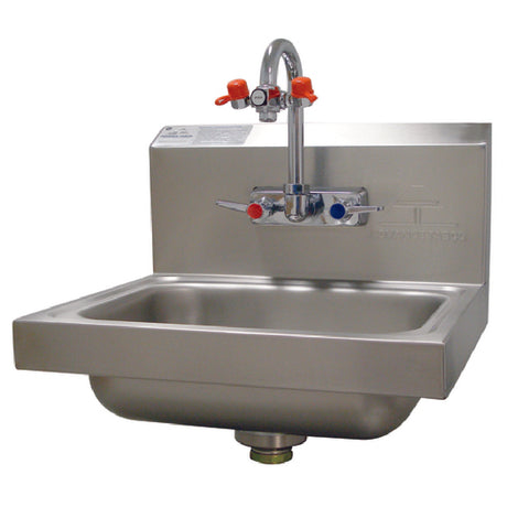 Advance Tabco 7-PS-55 Eye Wash Hand Sink Wall Mounted 14" Wide X 10" Front-to-back X 5" Deep Bowl