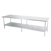Sapphire Manufacturing SMT-24120G Work Table 120"W X 24"D 18/400 Stainless Steel Reinforced Top