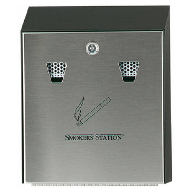 Rubbermaid FGR1012EBK - Smokers' Station® Wall Mount Urn, 10"W X 12-1/2"H, With Keyed Cam Lock