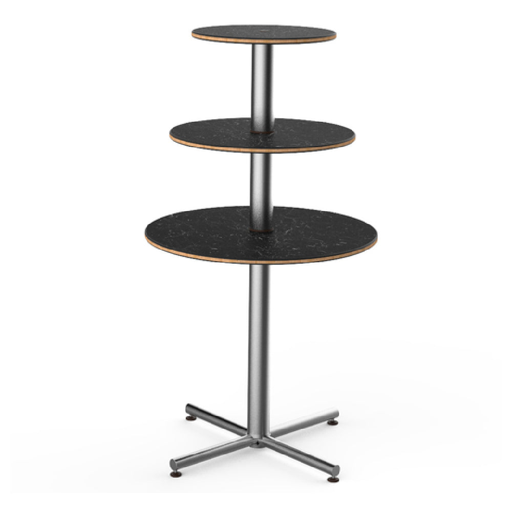 Steelite MGCPPR01MSXX Mogogo Buffet Solutions Polo Display Table 3-tier 30" Dia. X 55"H