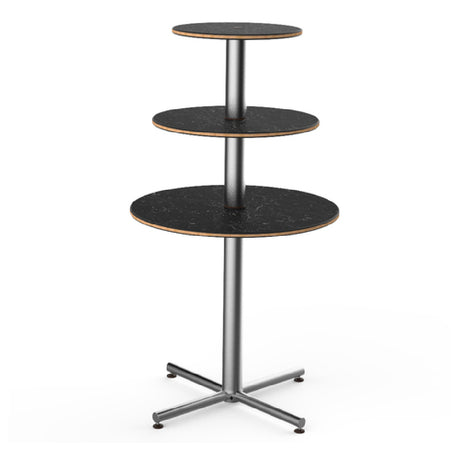 Steelite MGCPPR01MSXX Mogogo Buffet Solutions Polo Display Table 3-tier 30" Dia. X 55"H
