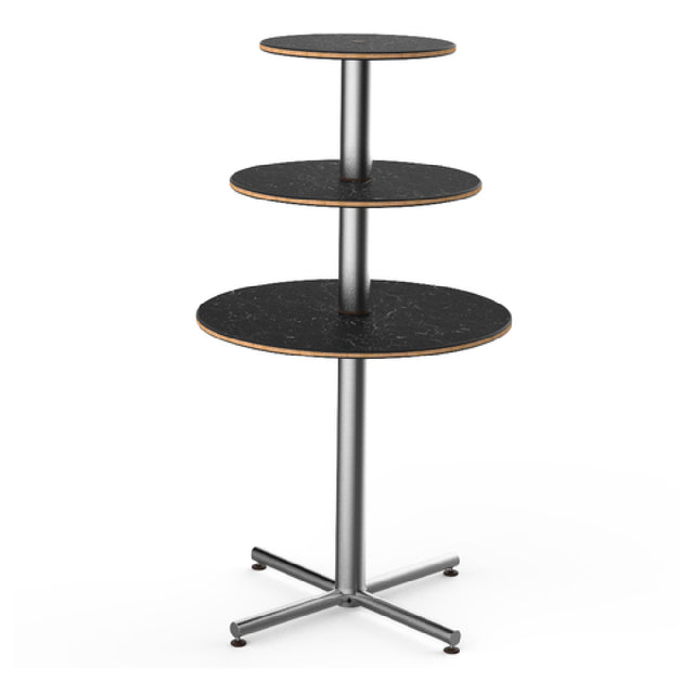 Steelite MGCPPR01MSXX Mogogo Buffet Solutions Polo Display Table 3-tier 30" Dia. X 55"H