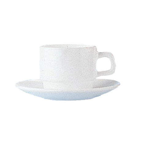 Arc Cardinal 14611 Arcoroc Restaurant White Cup 8.0 Oz (L:4.5'' X W:3.25'') Fluorosilicate Opal Glass