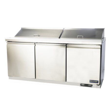 Stanton Trading STC-SST-72 - Sandwich/Salad Top Refrigerator, Three-section, Self-contained Refrigeration