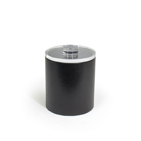 FOH RIB064BKL21 2qt Round London Ice Bucket Black With Acrylic Lid Includes One RIB014BKL21-BTM 2qt Round London Ice Bucket Base Black