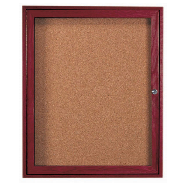 Aarco CBC3630R Red Oak Bulletin Board 30"W X 36"H Enclosed