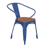 Flash Furniture CH-31270-BL-PL1T-GG Luna Armchair 500 Lb. Weight Capacity Curved Back With Vertical Slat