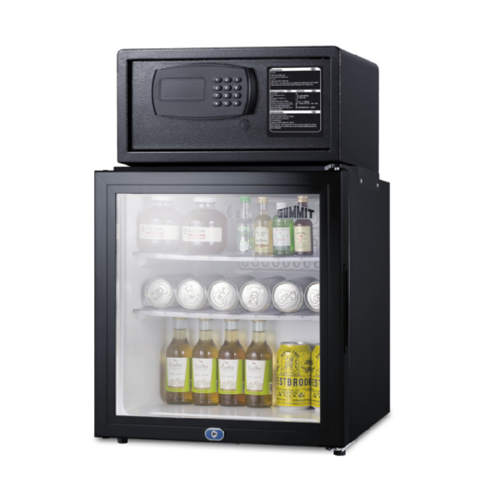 Summit MBSAFEG Minibar In-Room Safe Combination 20" W Glass Door