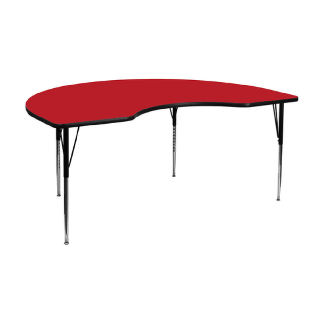 Flash Furniture XU-A4872-KIDNY-RED-H-A-GG Activity Table 72"W X 48"D X 21-1/4" To 30-1/4" Adjustable Height