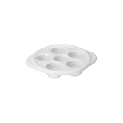 Steelite DCI25UW Escargot Plate 5-1/4" Dia. (6-1/2" With Lug Handle) X 1"H Round
