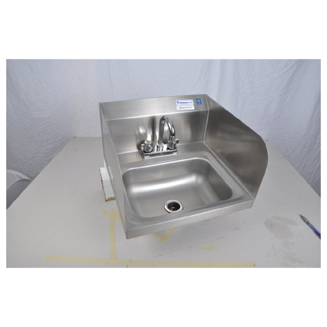 BK Resources CP-2D-1410-SS-PG (2) BKHS-D-1410-SS-P-G Hand Sinks Wall Mount 14" Wide X 10" Front-to-back X 5" Deep Bowl