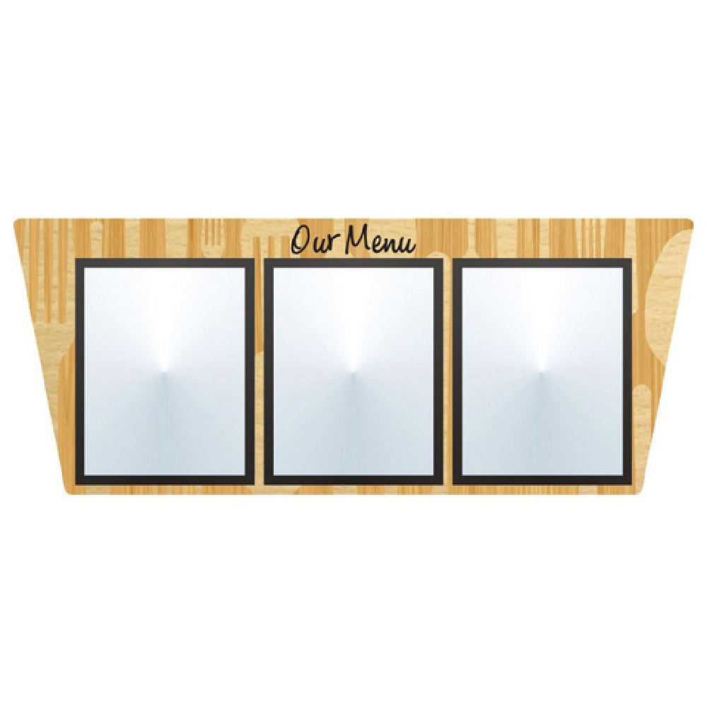 Hubert 21184 - Menu Board, 3-pocket, Wall-mount