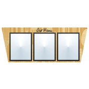 Hubert 21184 - Menu Board, 3-pocket, Wall-mount