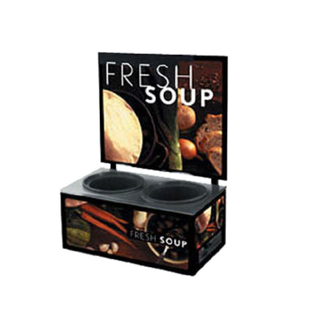 Vollrath 7203102 Cayenne® Twin Well Soup Merchandiser With Menu Board & Tuscan Graphics