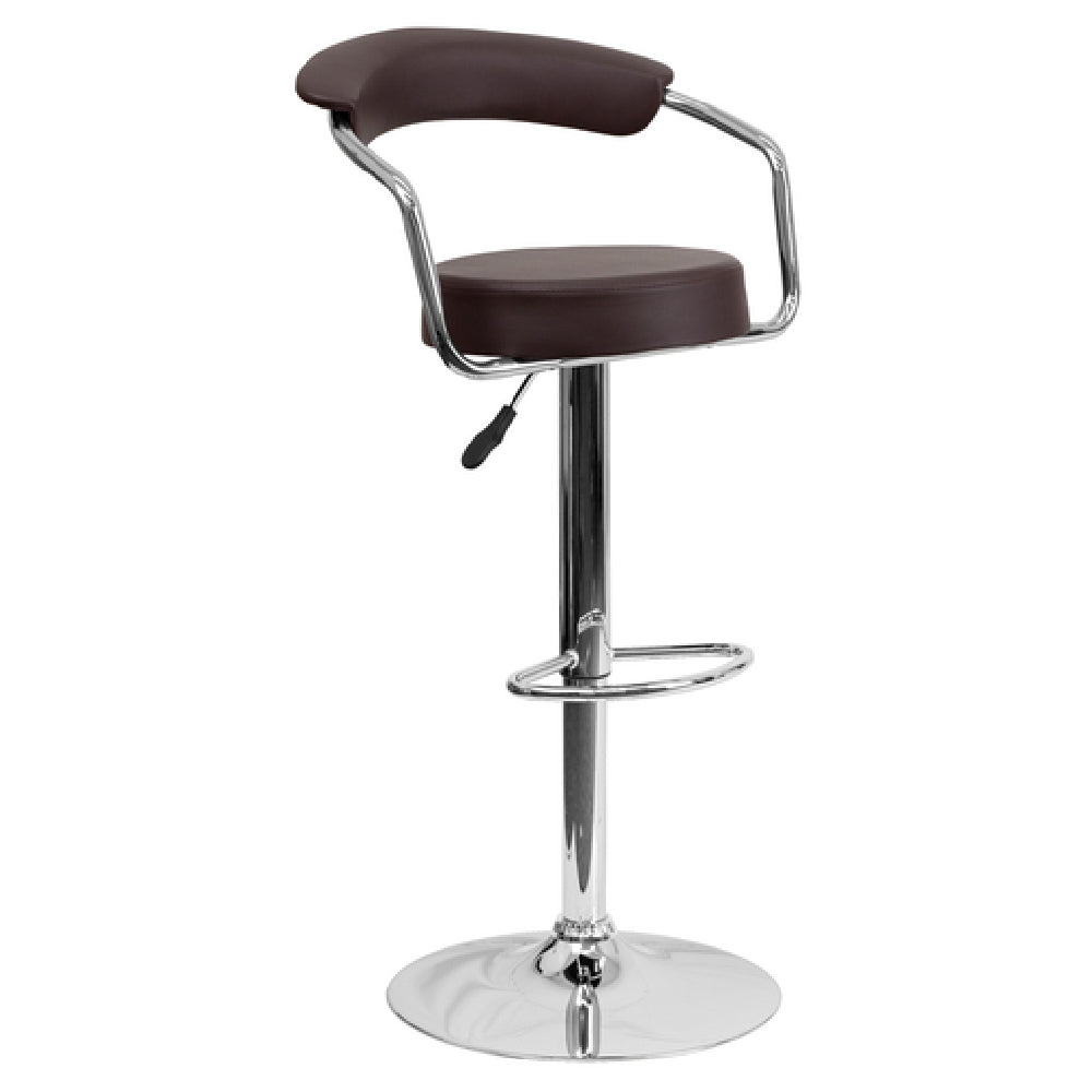 Flash Furniture CH-TC3-1060-BRN-GG Swivel Bar Stool With Arms Adjustable Height