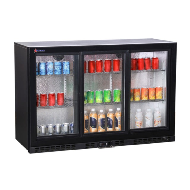 Omcan 48579 (BB-CN-350S) Refrigerated Back Bar Beverage Cooler Reach-in Three-section