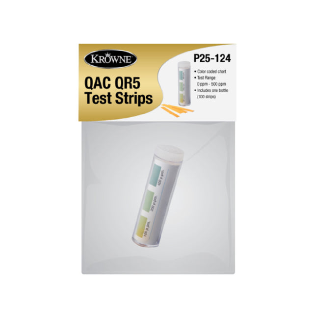 Krowne P25-124 Krowne QAC (Quaternary Ammonium Chloride) Test Strips Packaged With Header