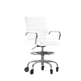 Flash Furniture GO-2286B-WH-RLB-GG Lexi Drafting Chair 22" To 30" Adjustable Seat Height