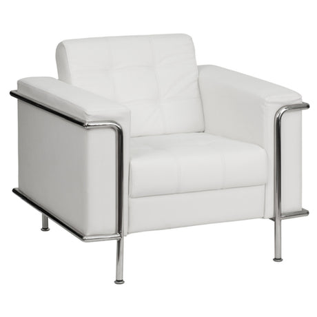 Flash Furniture ZB-LESLEY-8090-CHAIR-WH-GG Hercules Lesley Series Chair LeatherSoft Upholstery