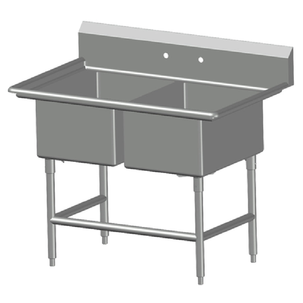 SPG 2SL1618 - Universal Stainless Sink, Two Compartment, 18" Front-to-back X 16" Wide Sink Compartment