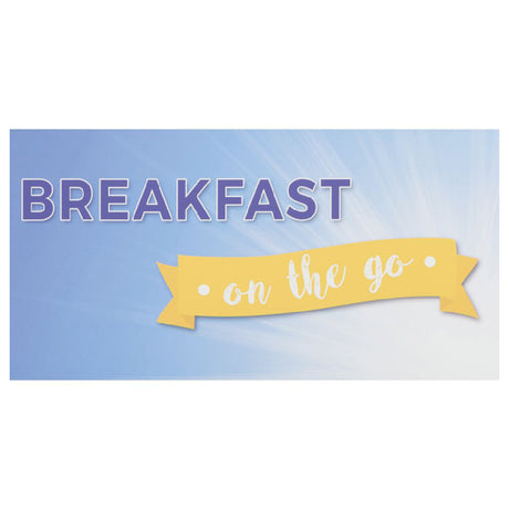 Hubert 57638 - Magnetic Sign, "Breakfast On The Go", 49"L X 26"H