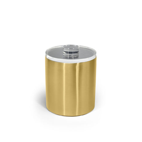FOH RIB073GOS21 2qt Round Stainless Ice Bucket Matte Brass With Acrylic Lid
