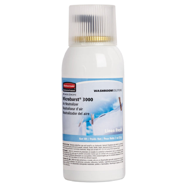 Rubbermaid FG4012551 - TC Microburst® 3000 Aerosol Air Neutralizer Refill, Linen Fresh (V.OC Compliant In All U.S. States, Canada & Mexico) (sold In Case Quantities Only)