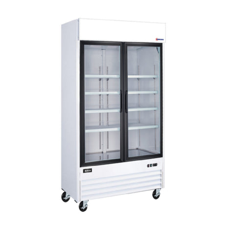 Omcan 50126 (RE-CN-0039-HC-SW) Merchandiser Refrigerator Reach-in Two-section
