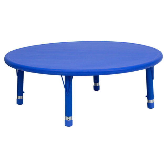 Flash Furniture YU-YCX-005-2-ROUND-TBL-BLUE-GG Preschool Activity Table 45" Dia. X 14-1/2" To 23-3/4" Adjustable Height