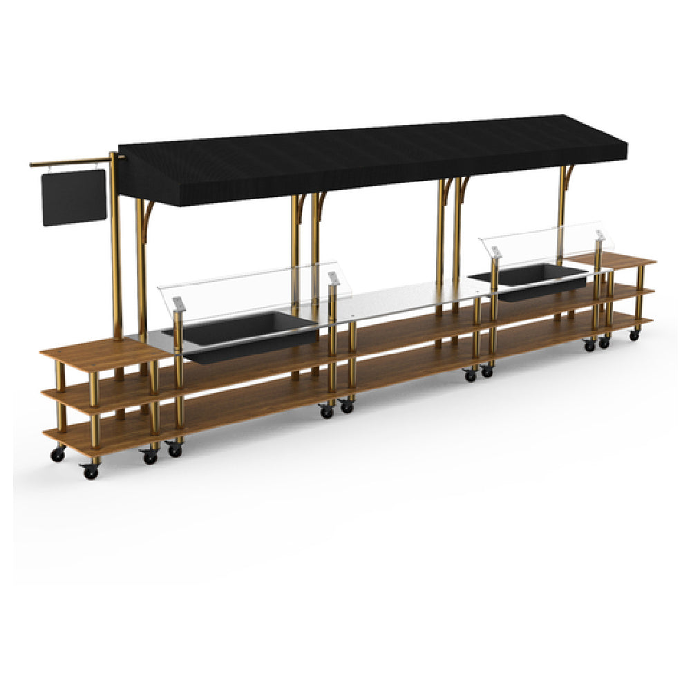 Steelite MGCMLA08BBBW Mogogo Buffet Solutions Modular Pro Fish Market 3-tier 272" X 34" X 95-1/2"H