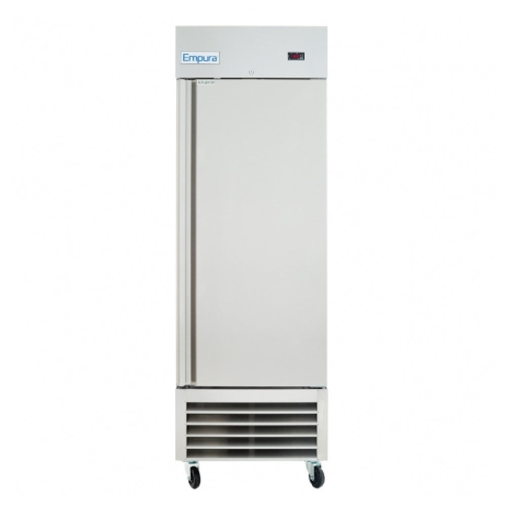 Empura Refrigeration E-KB27R 26.8” Wide 1 Door Self-contained Reach-In Stainless Steel Refrigerator With A Full-Height S/S Self-closing Door With Door Lock (door Swing Is Field Reversible)