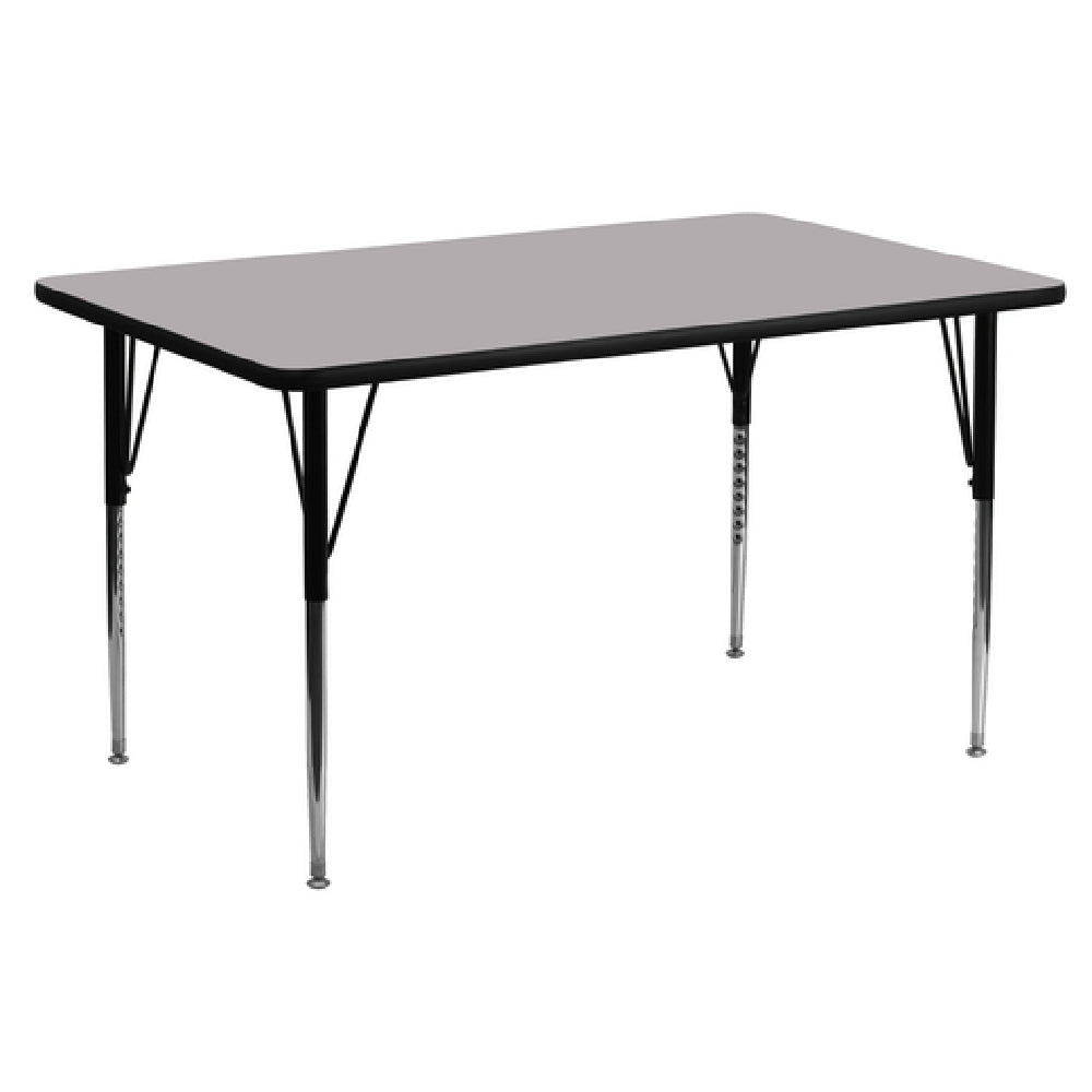 Flash Furniture XU-A3072-REC-GY-T-A-GG Activity Table 72"W X 30"D X 21-1/8" To 30-1/8" Adjustable Height