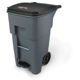 Rubbermaid 1971968 - BRUTE® Step-On Rollout Container, 65 Gallon Capacity, With Hinged Lid