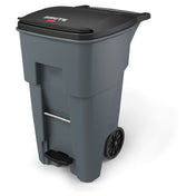 Rubbermaid 1971968 - BRUTE® Step-On Rollout Container, 65 Gallon Capacity, With Hinged Lid