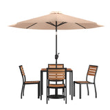 Flash Furniture XU-DG-810060364-UB19BTN-GG Patio Dining Table Set Includes (1) 35"W Square Table